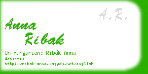 anna ribak business card